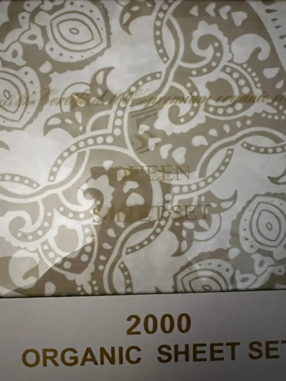 2000 Organic Sheet Set in Beige Paisley